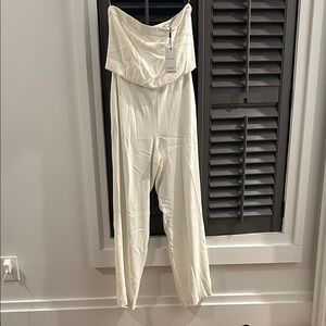 Reiss Off-White Strapless Jumpsuit